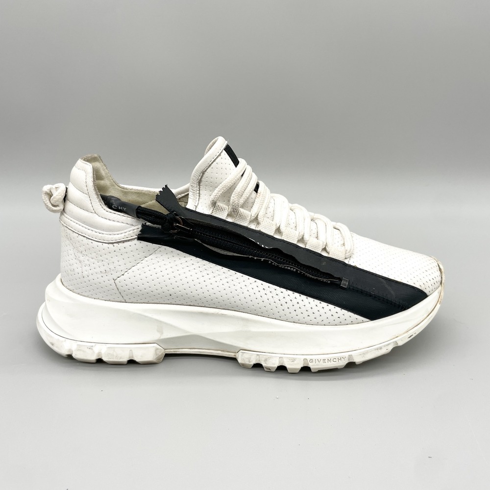 Givenchy Spectre Runner White Perforated Leather Zip Low Top Sneakers Womens 37 - Picture 2 of 15